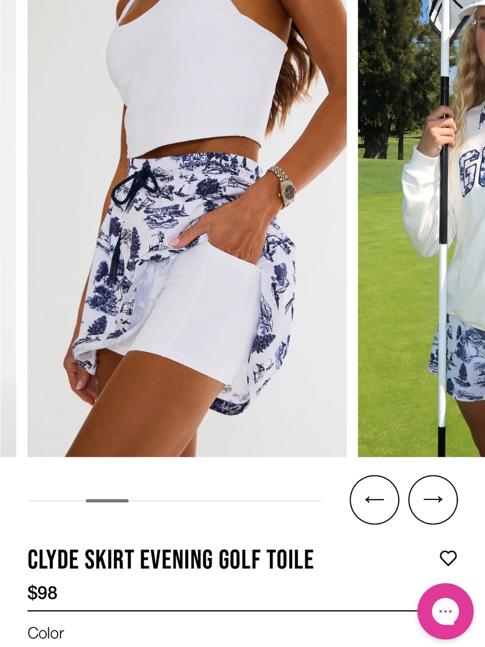 Beach Riot Clyde Skirt — White & Navy Toile - Picture 3 of 3